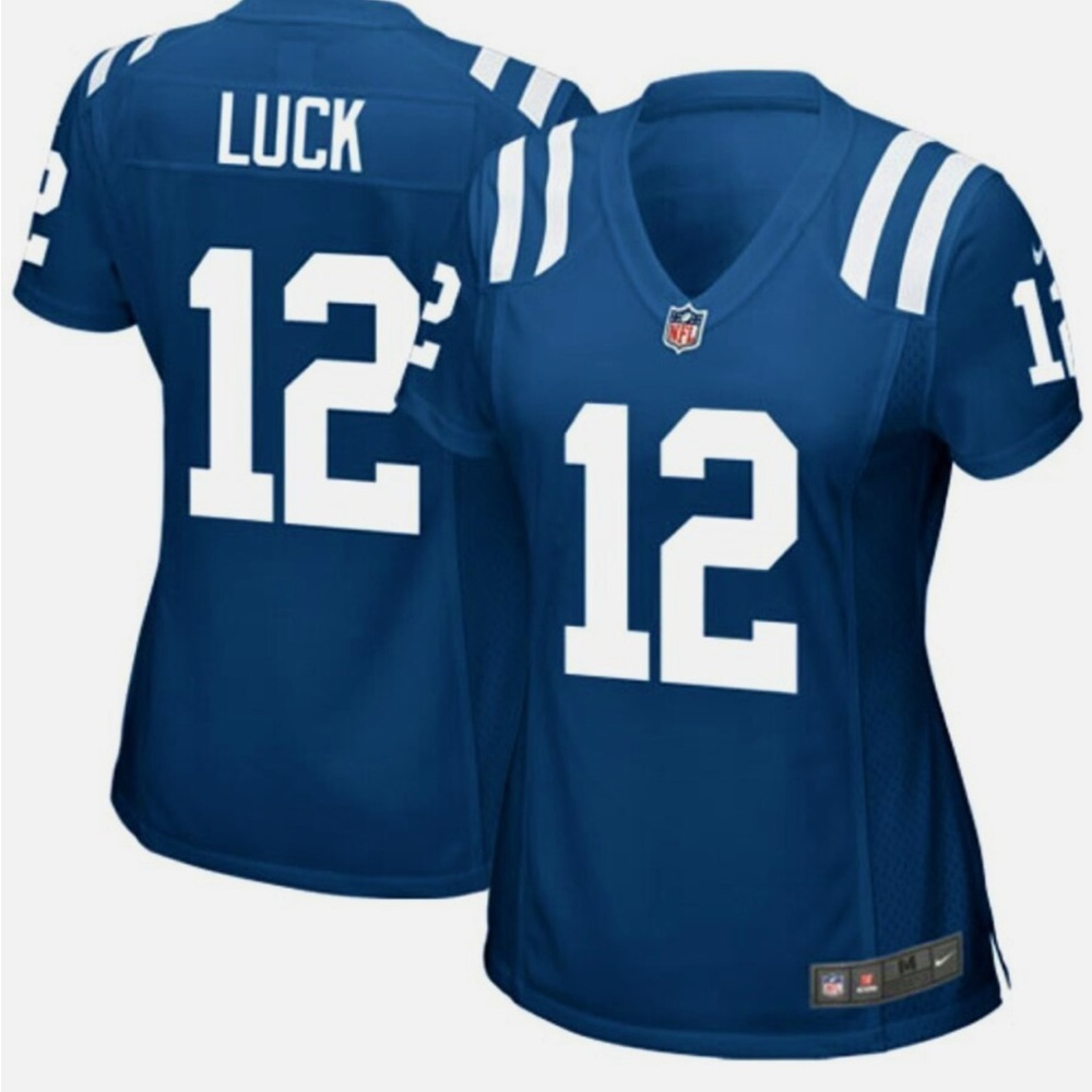 Nike Indianapolis Colts Andrew Luck 12 Jersey Womens Medium Blue NFL On Field